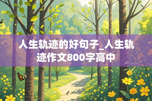 人生轨迹的好句子_人生轨迹作文800字高中