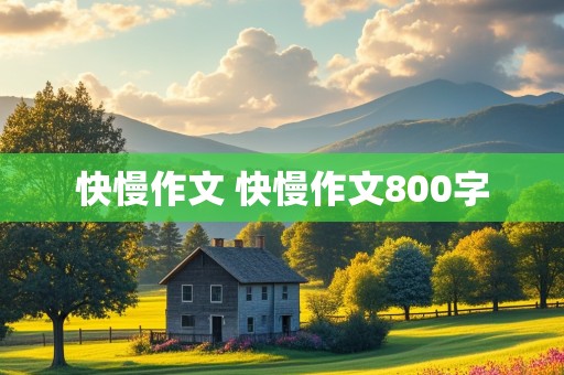 快慢作文 快慢作文800字