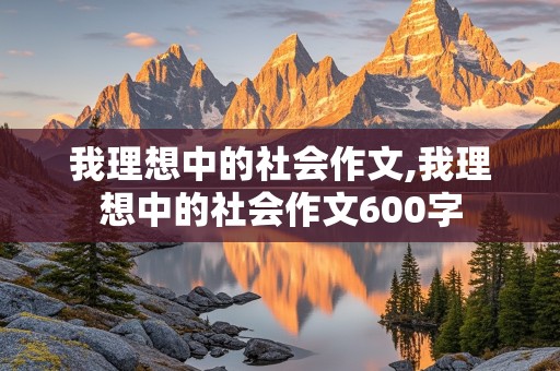 我理想中的社会作文,我理想中的社会作文600字