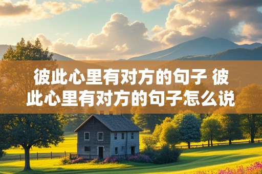 彼此心里有对方的句子 彼此心里有对方的句子怎么说