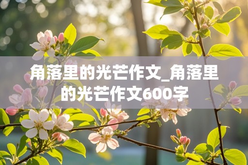 角落里的光芒作文_角落里的光芒作文600字