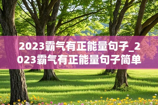 2023霸气有正能量句子_2023霸气有正能量句子简单