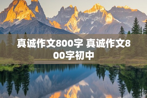 真诚作文800字 真诚作文800字初中