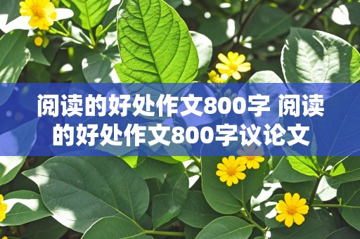 阅读的好处作文800字 阅读的好处作文800字议论文