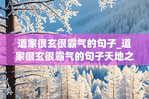 道家很玄很霸气的句子_道家很玄很霸气的句子天地之间,其犹橐龠乎?