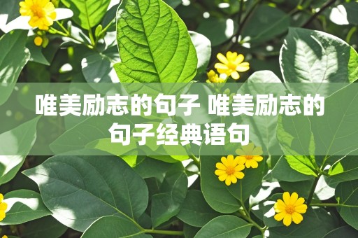 唯美励志的句子 唯美励志的句子经典语句