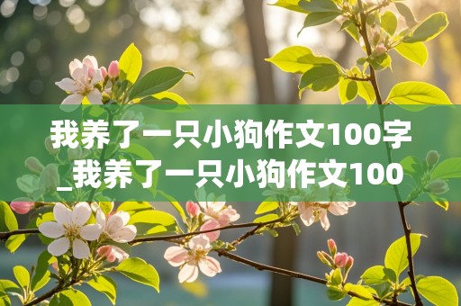 我养了一只小狗作文100字_我养了一只小狗作文100字怎么写