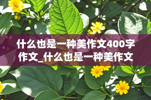 什么也是一种美作文400字作文_什么也是一种美作文400字作文优秀作文