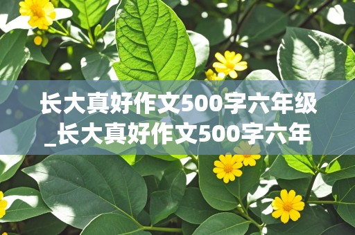 长大真好作文500字六年级_长大真好作文500字六年级上册