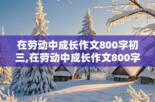 在劳动中成长作文800字初三,在劳动中成长作文800字初三议论文