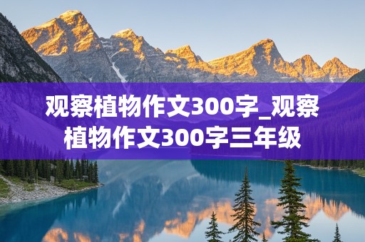 观察植物作文300字_观察植物作文300字三年级