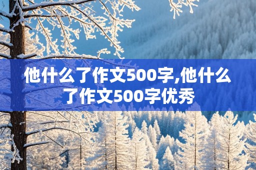 他什么了作文500字,他什么了作文500字优秀