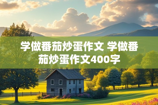 学做番茄炒蛋作文 学做番茄炒蛋作文400字