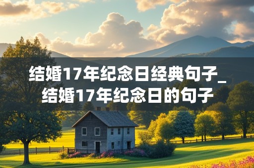 结婚17年纪念日经典句子_结婚17年纪念日的句子