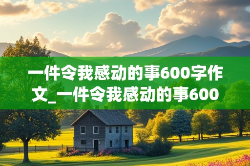 一件令我感动的事600字作文_一件令我感动的事600字作文(扶老奶奶过马路)