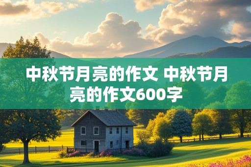 中秋节月亮的作文 中秋节月亮的作文600字