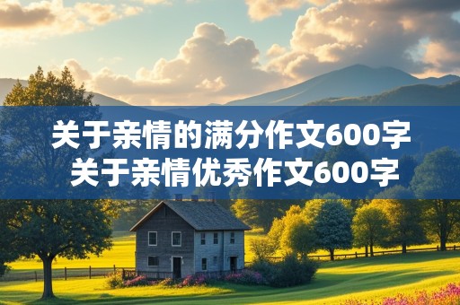 关于亲情的满分作文600字 关于亲情优秀作文600字