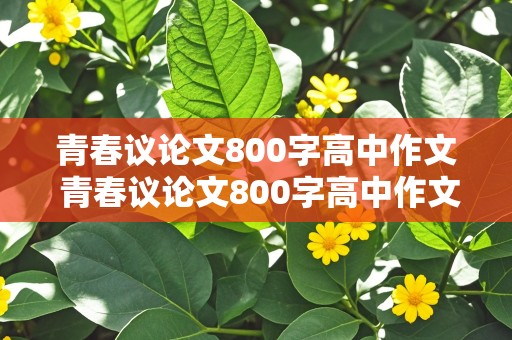 青春议论文800字高中作文 青春议论文800字高中作文题目