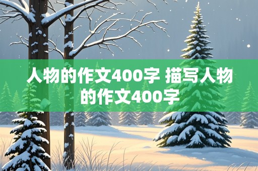 人物的作文400字 描写人物的作文400字