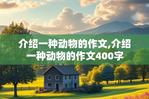 介绍一种动物的作文,介绍一种动物的作文400字