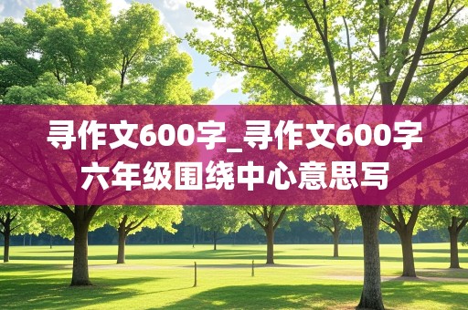 寻作文600字_寻作文600字六年级围绕中心意思写