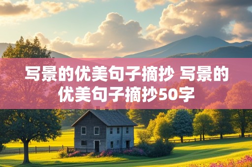 写景的优美句子摘抄 写景的优美句子摘抄50字