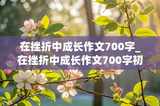 在挫折中成长作文700字_在挫折中成长作文700字初中