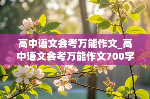 高中语文会考万能作文_高中语文会考万能作文700字