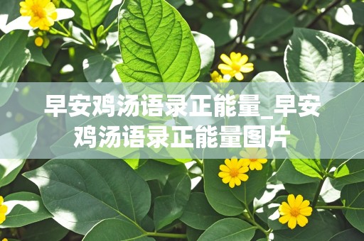 早安鸡汤语录正能量_早安鸡汤语录正能量图片