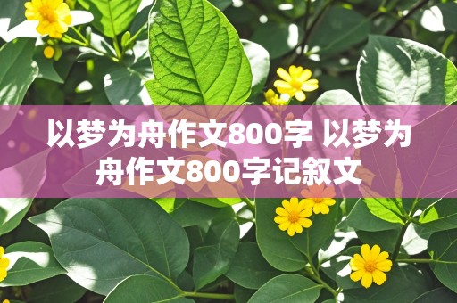 以梦为舟作文800字 以梦为舟作文800字记叙文