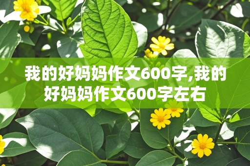 我的好妈妈作文600字,我的好妈妈作文600字左右