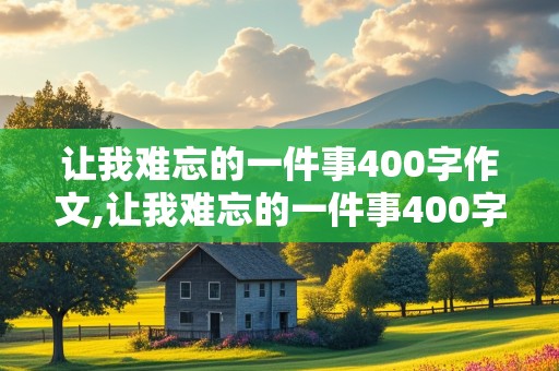 让我难忘的一件事400字作文,让我难忘的一件事400字作文四年级