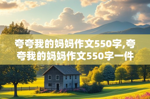 夸夸我的妈妈作文550字,夸夸我的妈妈作文550字一件事