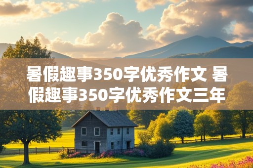 暑假趣事350字优秀作文 暑假趣事350字优秀作文三年级