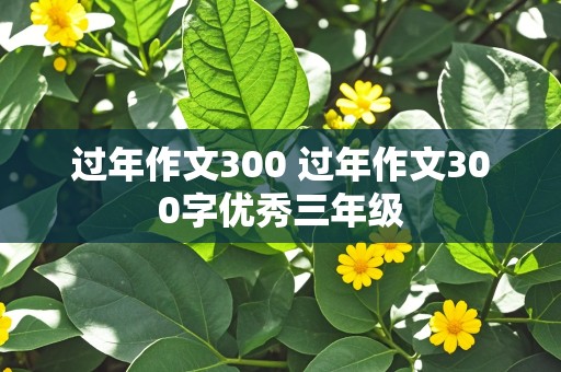 过年作文300 过年作文300字优秀三年级