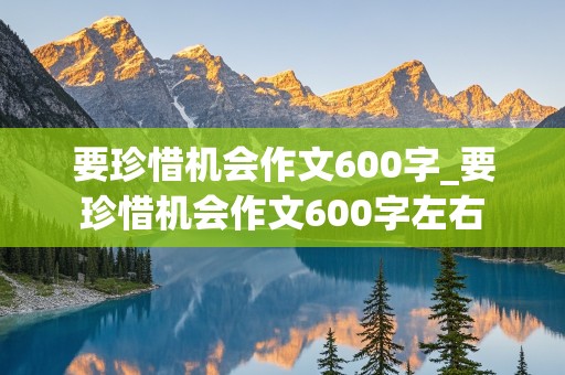 要珍惜机会作文600字_要珍惜机会作文600字左右