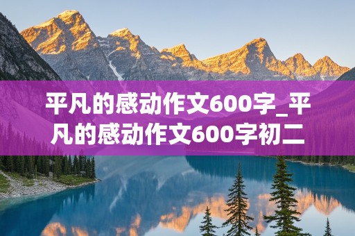 平凡的感动作文600字_平凡的感动作文600字初二