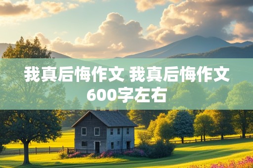 我真后悔作文 我真后悔作文600字左右