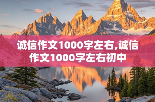 诚信作文1000字左右,诚信作文1000字左右初中