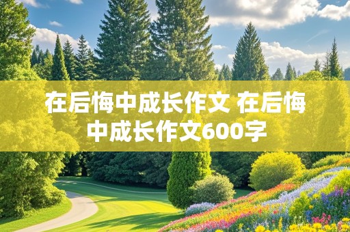 在后悔中成长作文 在后悔中成长作文600字