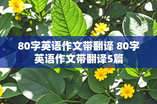 80字英语作文带翻译 80字英语作文带翻译5篇