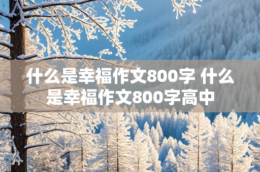 什么是幸福作文800字 什么是幸福作文800字高中