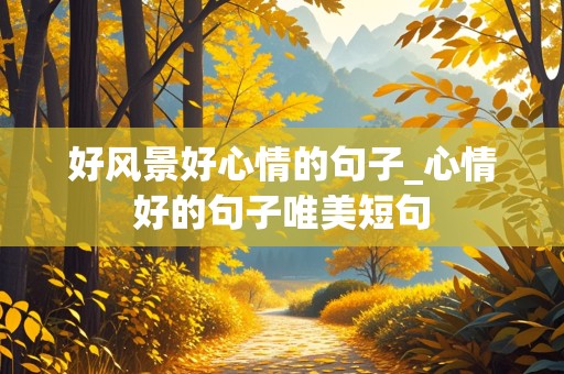 好风景好心情的句子_心情好的句子唯美短句