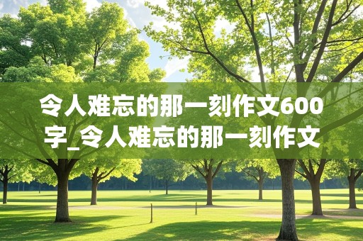 令人难忘的那一刻作文600字_令人难忘的那一刻作文600字初一