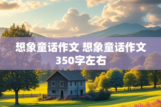 想象童话作文 想象童话作文350字左右