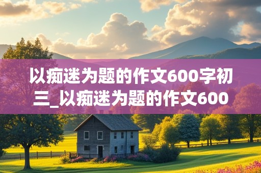 以痴迷为题的作文600字初三_以痴迷为题的作文600字初三,议论文