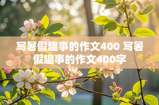 写暑假趣事的作文400 写暑假趣事的作文400字