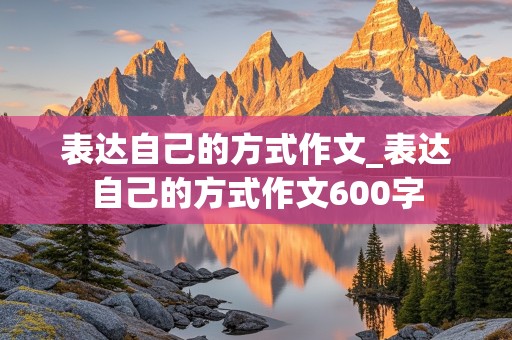 表达自己的方式作文_表达自己的方式作文600字