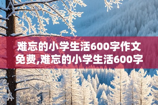 难忘的小学生活600字作文免费,难忘的小学生活600字作文大全