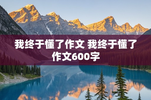 我终于懂了作文 我终于懂了作文600字